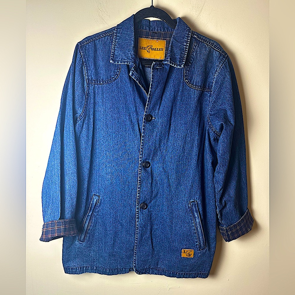LEE VALLEY Men’s Vintage Denim Bantry Chore Blue Denim Coat Jacket - Size Large